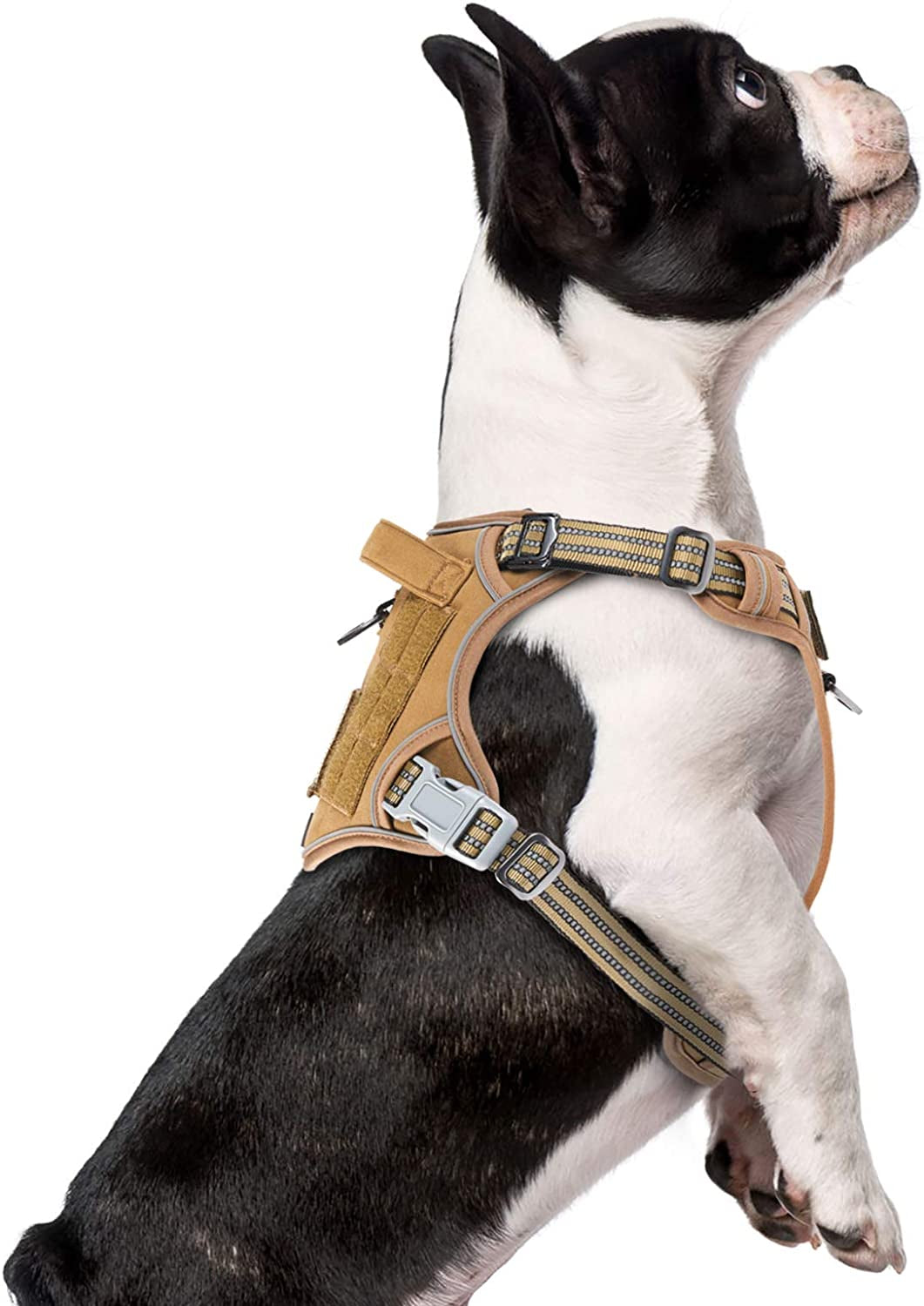 Tactical Dog Harness for Large Dogs No Pull, Famous TIK Tok No Pull Dog Harness, Fit Smart Reflective Pet Walking Harness for Training, Adjustable Dog Vest Harness with Handle Purple Camo XL