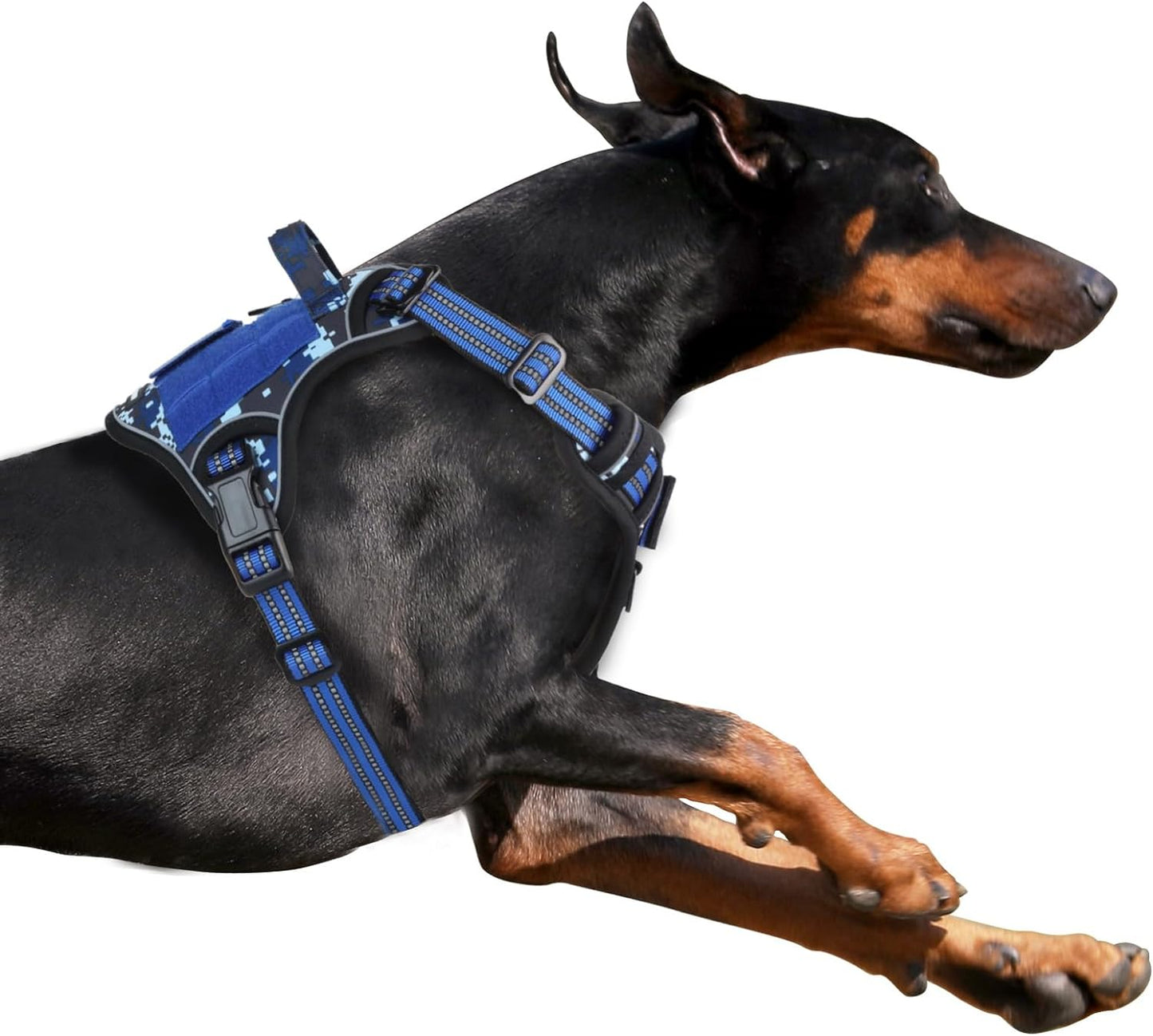 Tactical Dog Harness for Large Dogs No Pull, Famous TIK Tok No Pull Dog Harness, Fit Smart Reflective Pet Walking Harness for Training, Adjustable Dog Vest Harness with Handle Purple Camo XL