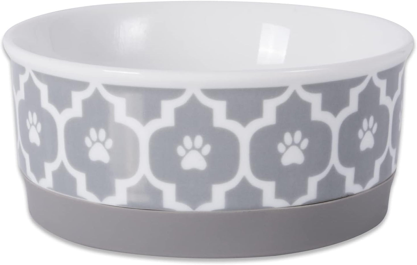 Lattice Collection Pet Bowl & Canister, Small Set, 4.25X2", Gray, 2 Count