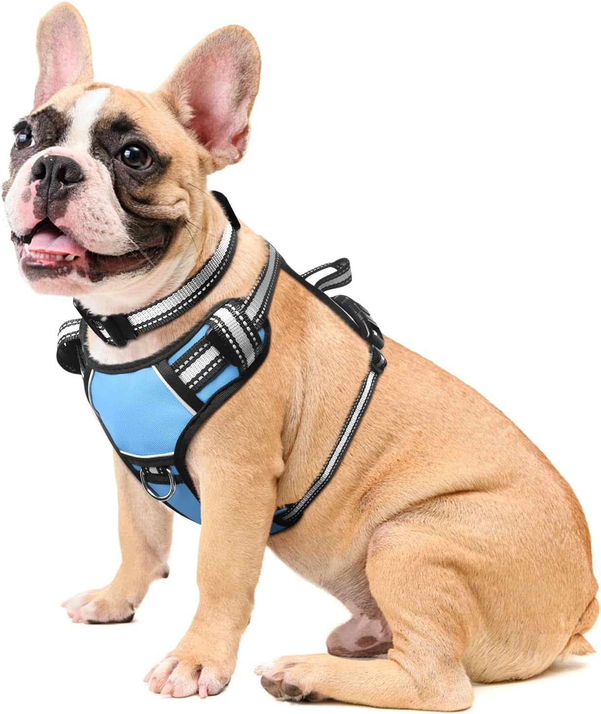 Dog Harness No Pull, Pet Harnesses with Dog Collar, Adjustable Reflective Oxford Outdoor Vest, Front/Back Leash Clips for Small, Medium, Large, Extra Large Dogs, Easy Control Handle for Walking