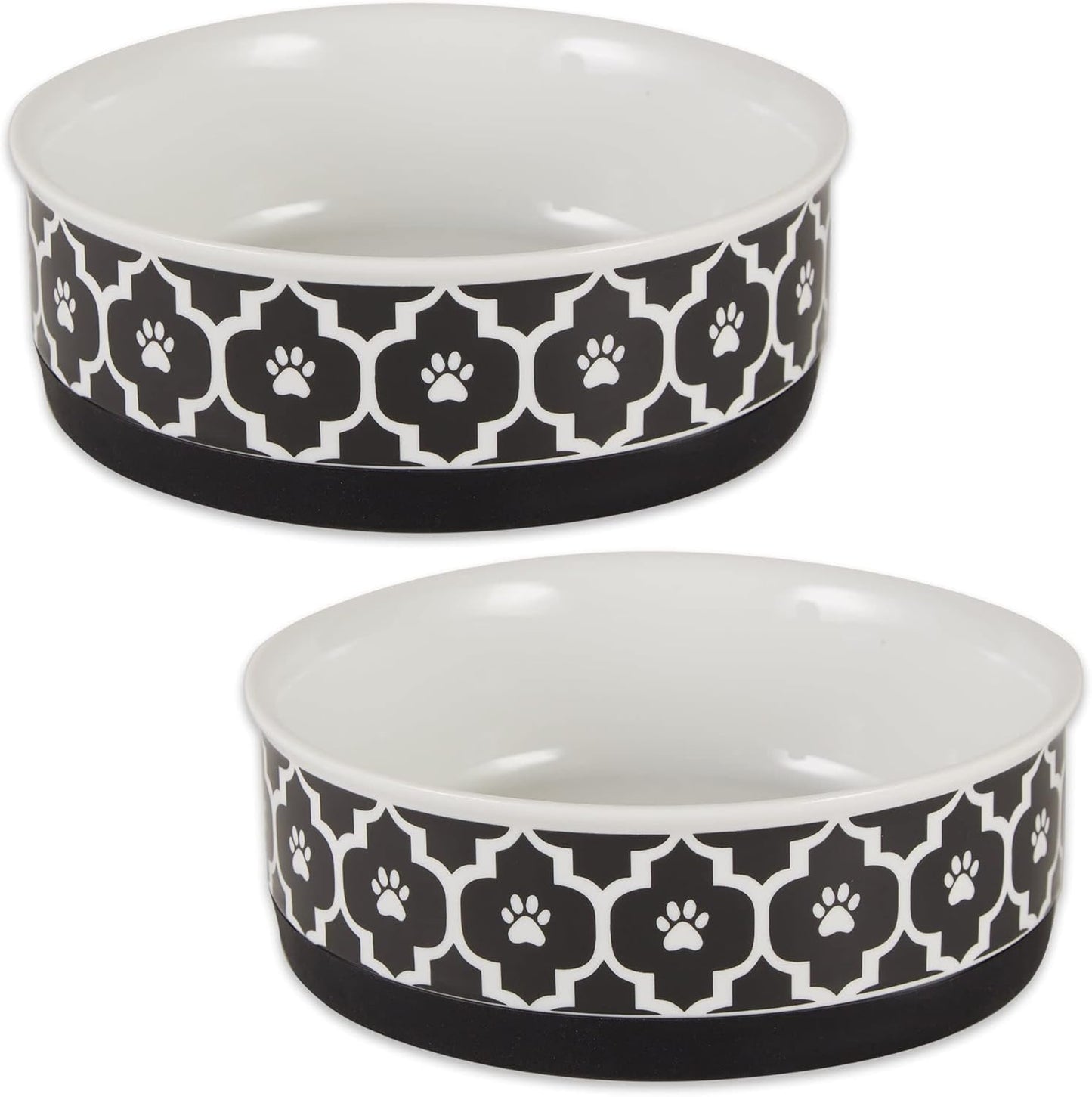 Lattice Collection Pet Bowl & Canister, Small Set, 4.25X2", Gray, 2 Count