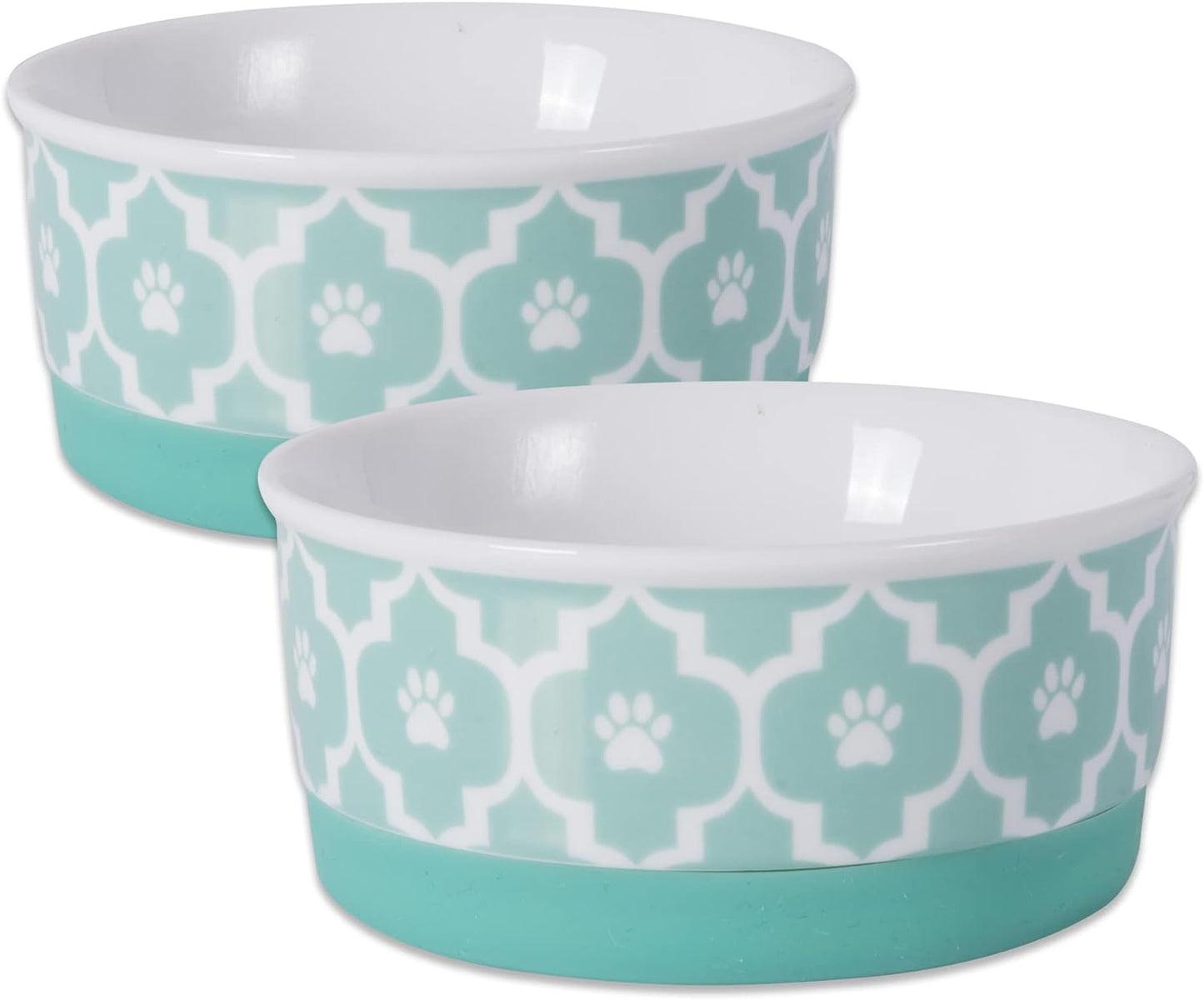 Lattice Collection Pet Bowl & Canister, Small Set, 4.25X2", Gray, 2 Count