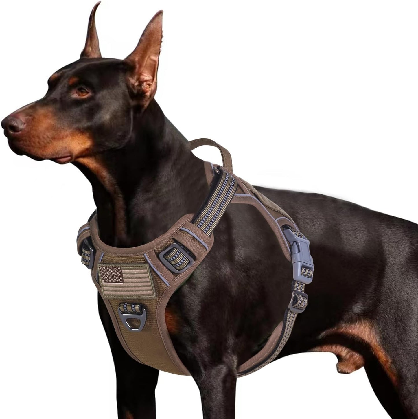 Tactical Dog Harness for Large Dogs No Pull, Famous TIK Tok No Pull Dog Harness, Fit Smart Reflective Pet Walking Harness for Training, Adjustable Dog Vest Harness with Handle Purple Camo XL