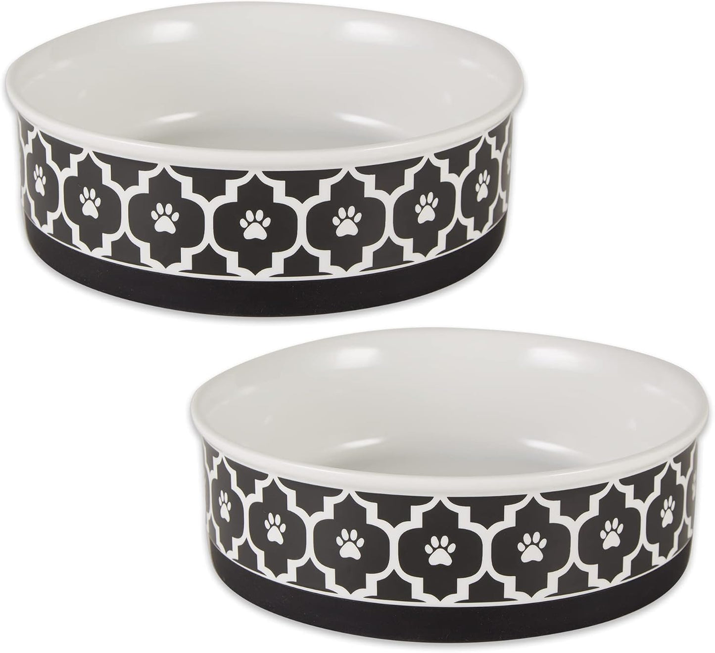 Lattice Collection Pet Bowl & Canister, Small Set, 4.25X2", Gray, 2 Count