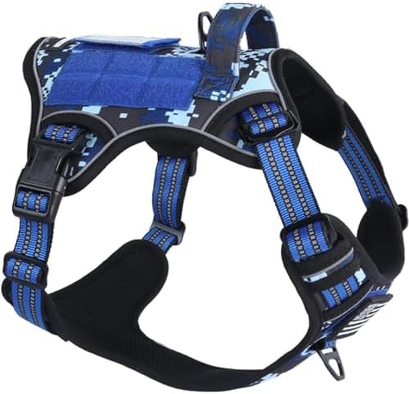 Tactical Dog Harness for Large Dogs No Pull, Famous TIK Tok No Pull Dog Harness, Fit Smart Reflective Pet Walking Harness for Training, Adjustable Dog Vest Harness with Handle Purple Camo XL