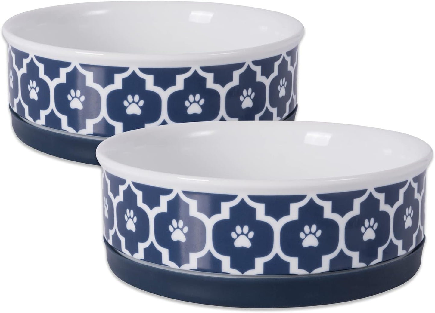 Lattice Collection Pet Bowl & Canister, Small Set, 4.25X2", Gray, 2 Count