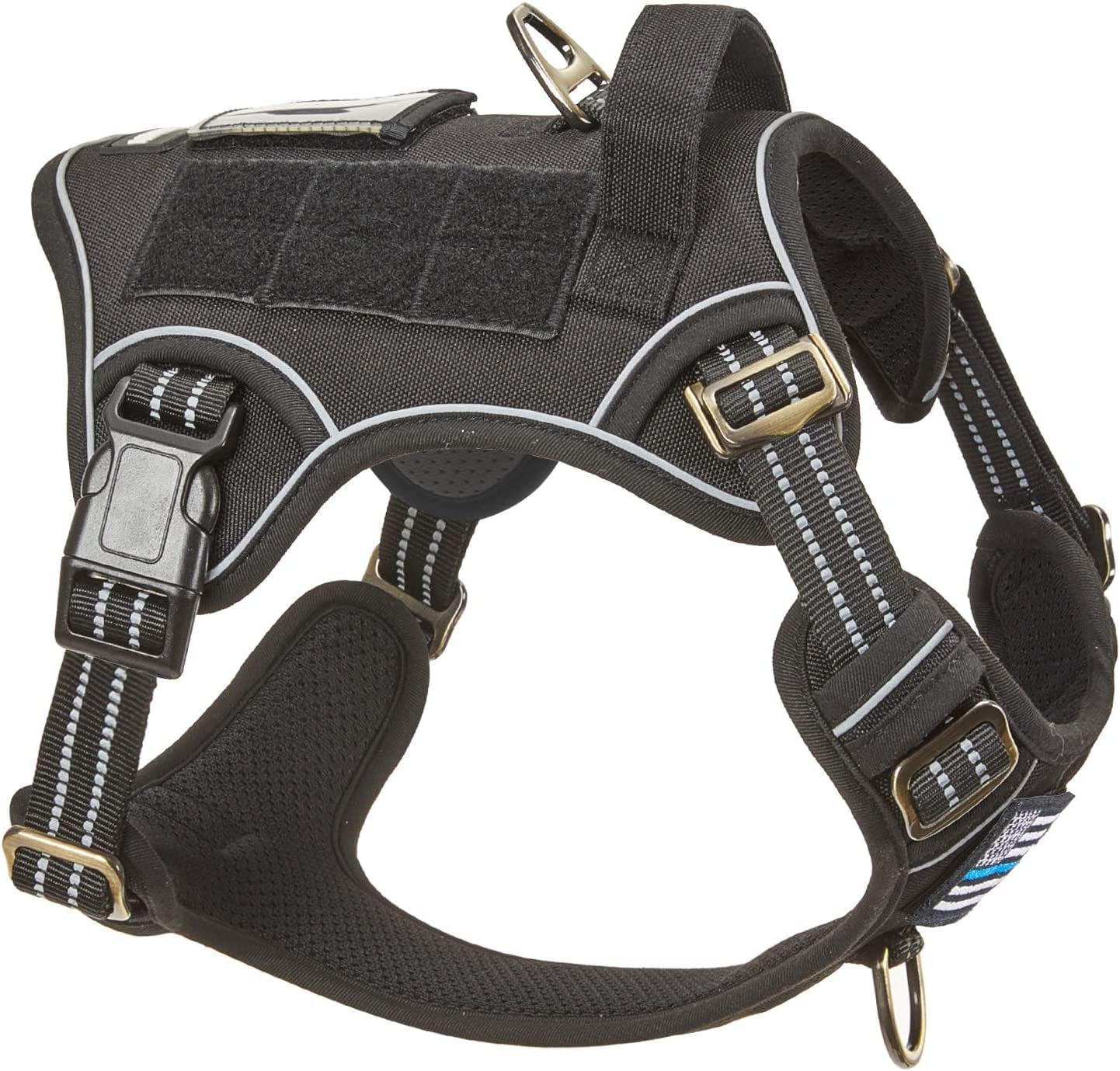 Tactical Dog Harness for Large Dogs No Pull, Famous TIK Tok No Pull Dog Harness, Fit Smart Reflective Pet Walking Harness for Training, Adjustable Dog Vest Harness with Handle Purple Camo XL