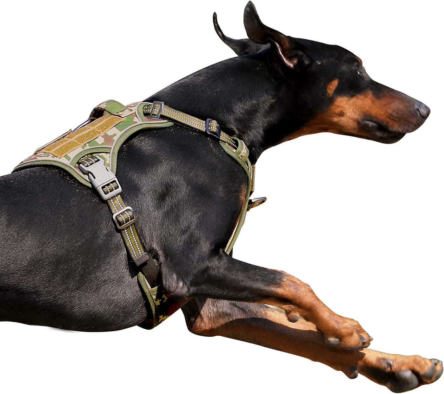 Tactical Dog Harness for Large Dogs No Pull, Famous TIK Tok No Pull Dog Harness, Fit Smart Reflective Pet Walking Harness for Training, Adjustable Dog Vest Harness with Handle Purple Camo XL