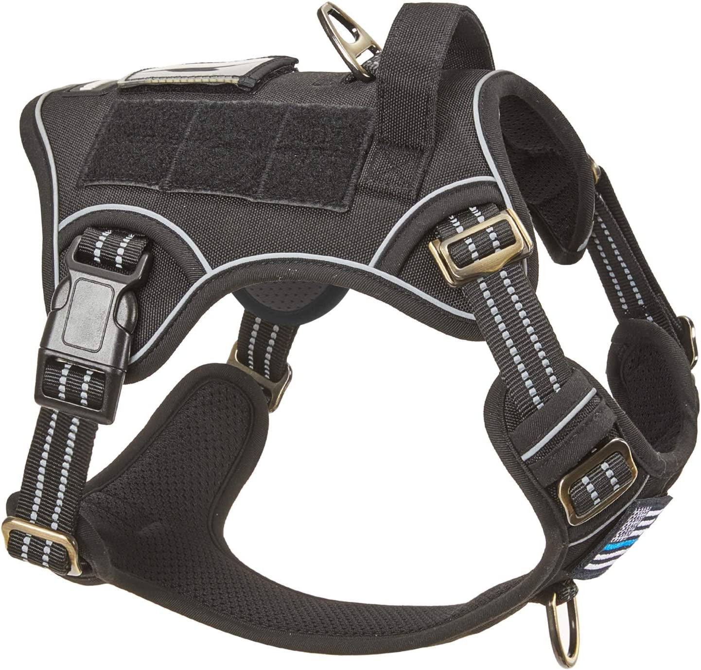 Tactical Dog Harness for Large Dogs No Pull, Famous TIK Tok No Pull Dog Harness, Fit Smart Reflective Pet Walking Harness for Training, Adjustable Dog Vest Harness with Handle Purple Camo XL