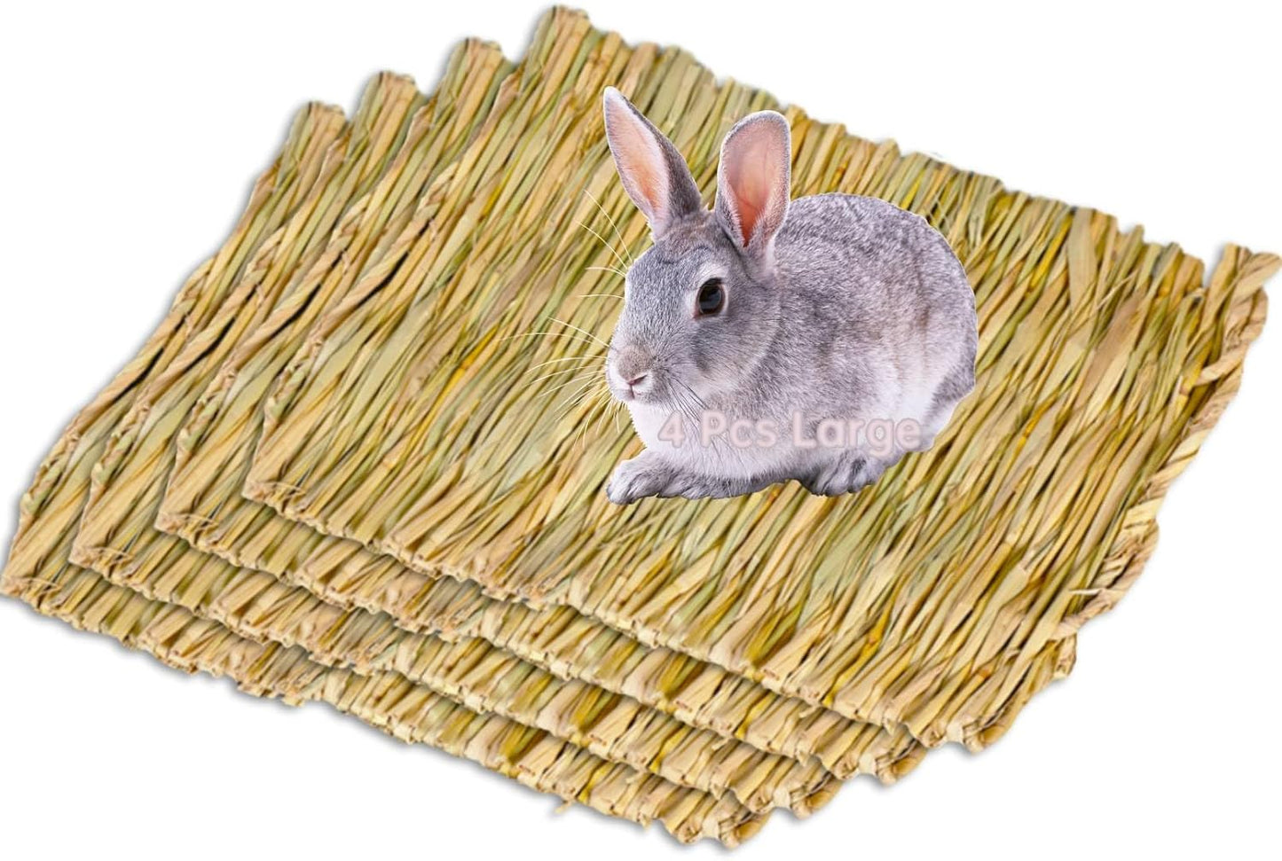 Grass Mat for Rabbit Bunny Chew Toys Woven Bed Mat for Guinea Pig Chinchilla Squirrel Hamster Cat Dog and Small Animal