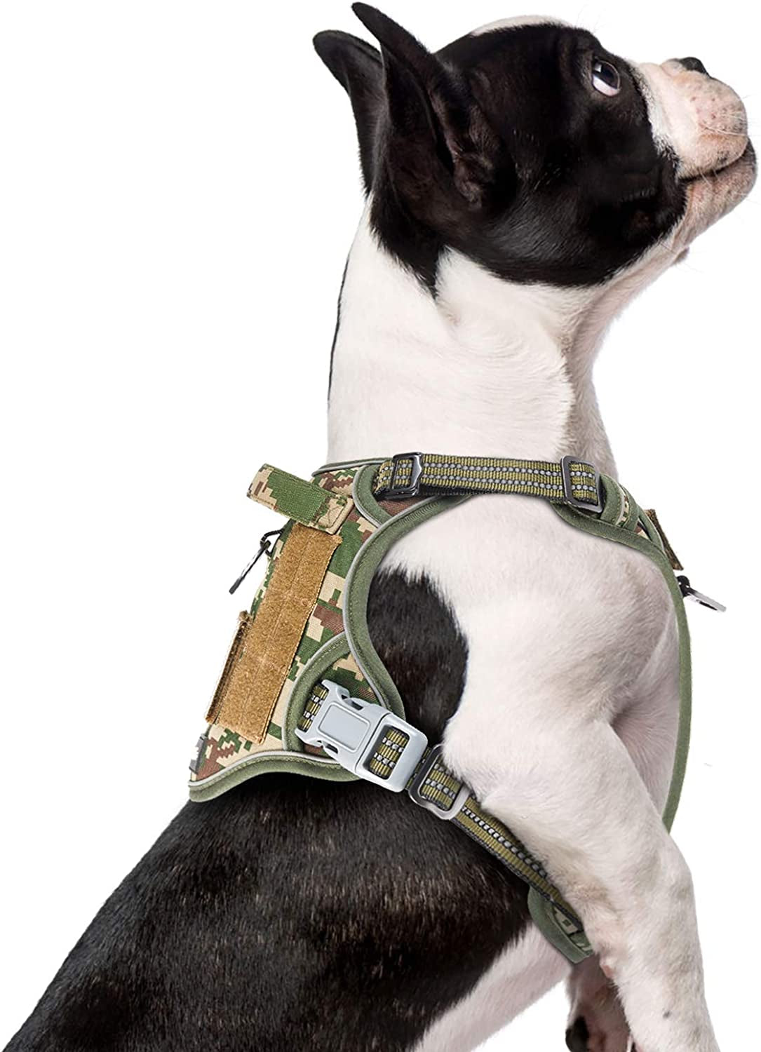 Tactical Dog Harness for Large Dogs No Pull, Famous TIK Tok No Pull Dog Harness, Fit Smart Reflective Pet Walking Harness for Training, Adjustable Dog Vest Harness with Handle Purple Camo XL