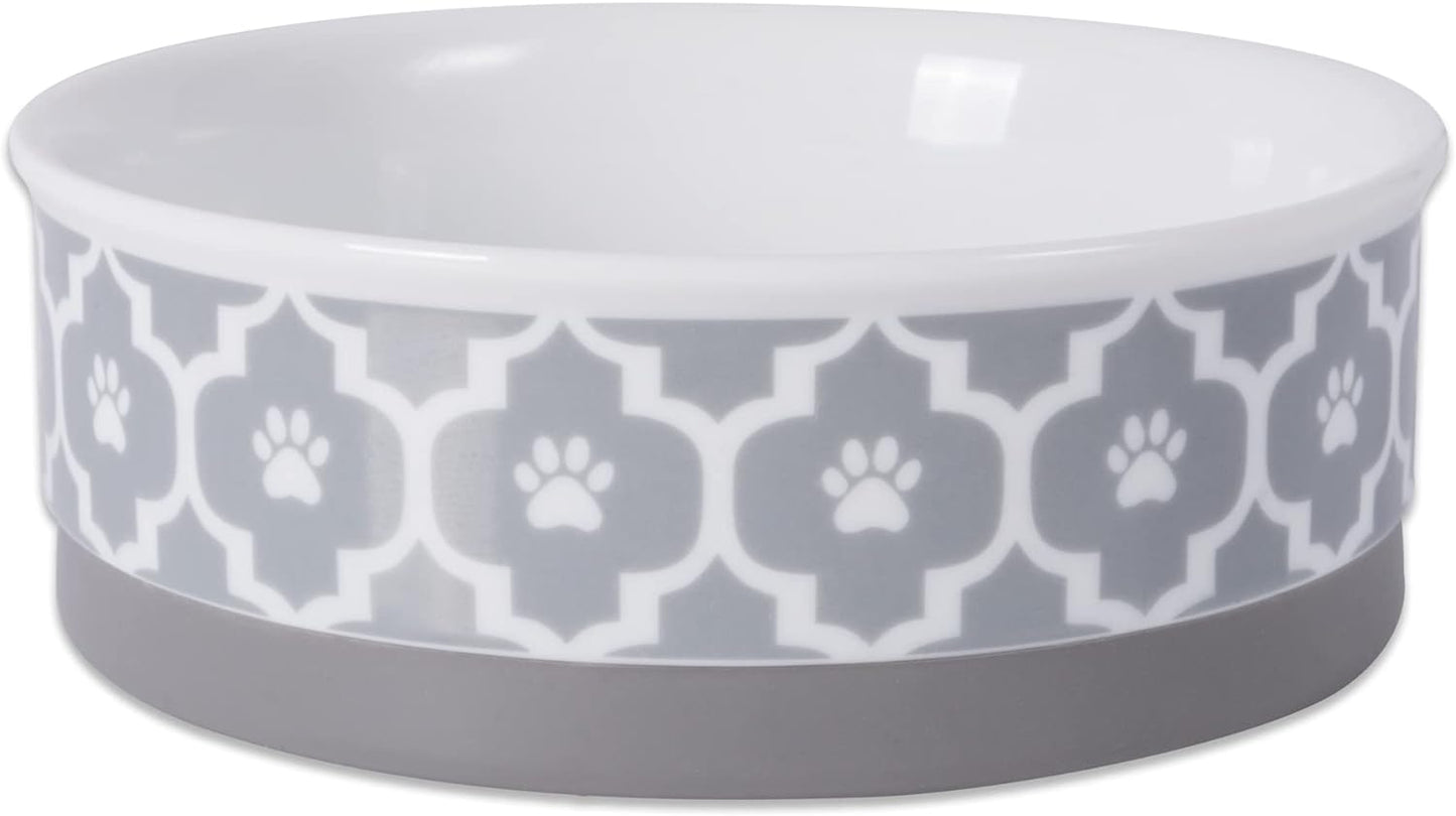 Lattice Collection Pet Bowl & Canister, Small Set, 4.25X2", Gray, 2 Count