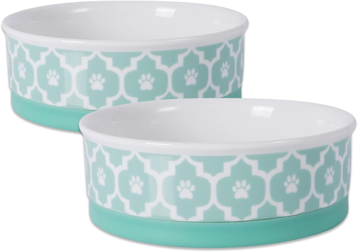 Lattice Collection Pet Bowl & Canister, Small Set, 4.25X2", Gray, 2 Count
