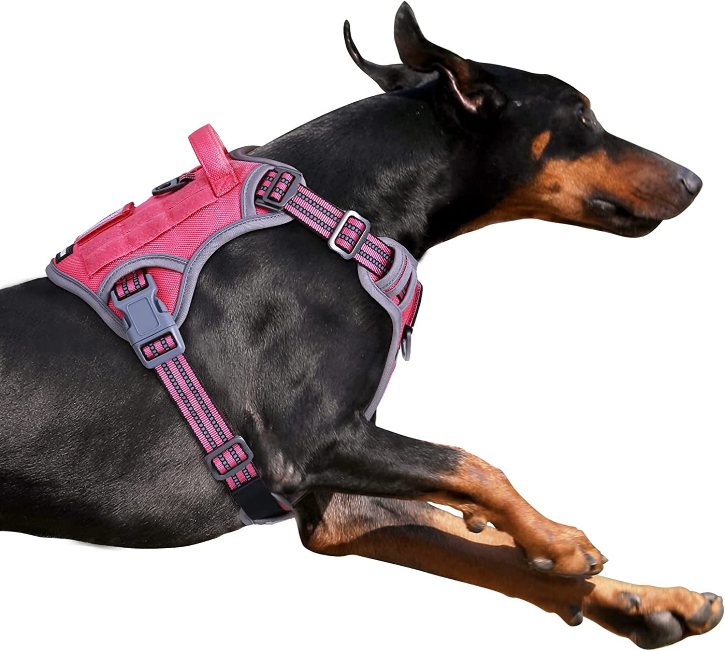 Tactical Dog Harness for Large Dogs No Pull, Famous TIK Tok No Pull Dog Harness, Fit Smart Reflective Pet Walking Harness for Training, Adjustable Dog Vest Harness with Handle Purple Camo XL