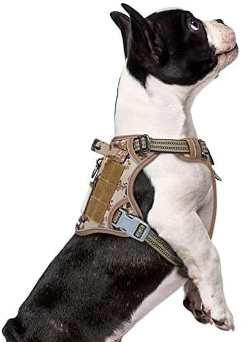 Tactical Dog Harness for Large Dogs No Pull, Famous TIK Tok No Pull Dog Harness, Fit Smart Reflective Pet Walking Harness for Training, Adjustable Dog Vest Harness with Handle Purple Camo XL