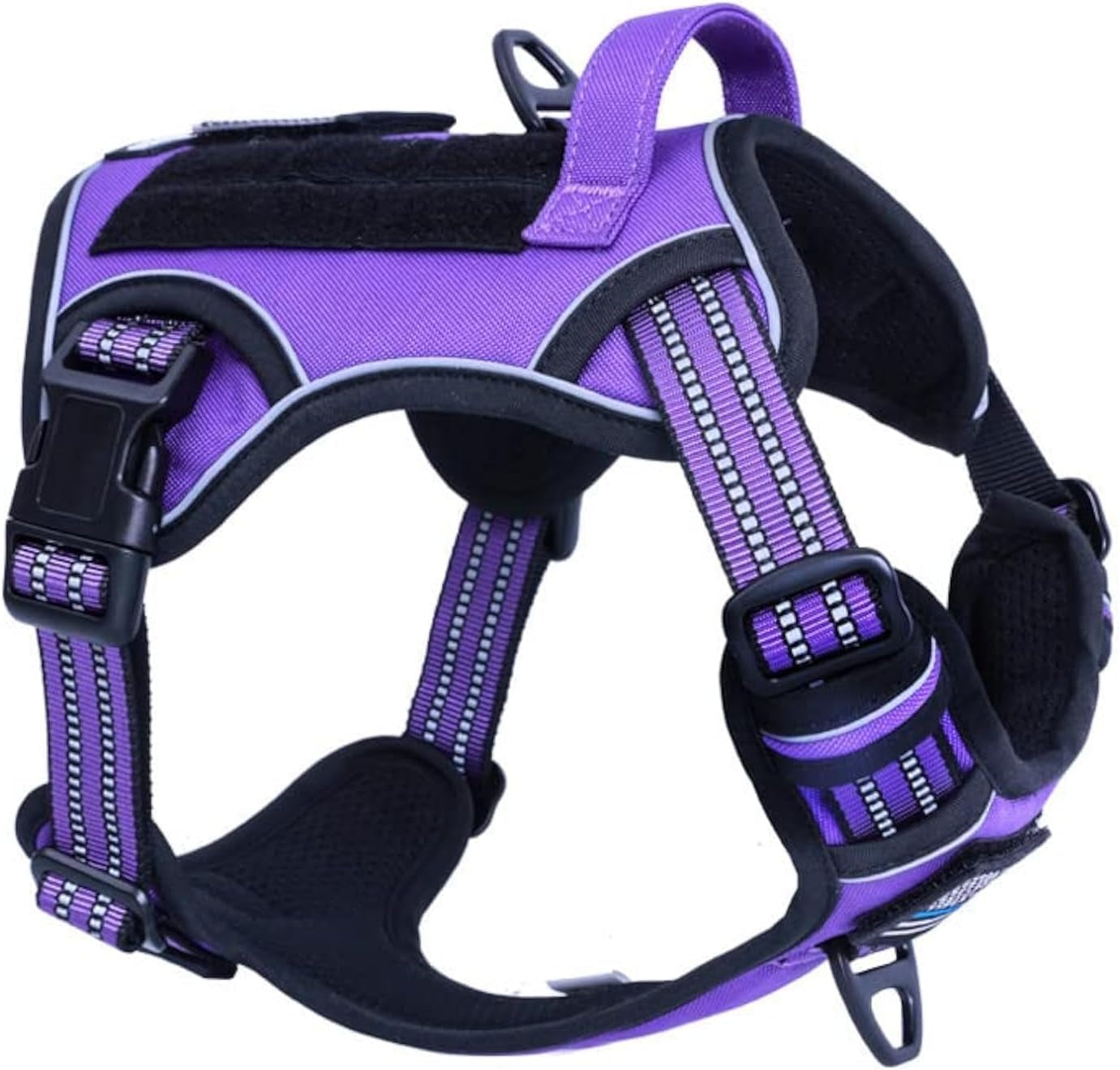 Tactical Dog Harness for Large Dogs No Pull, Famous TIK Tok No Pull Dog Harness, Fit Smart Reflective Pet Walking Harness for Training, Adjustable Dog Vest Harness with Handle Purple Camo XL