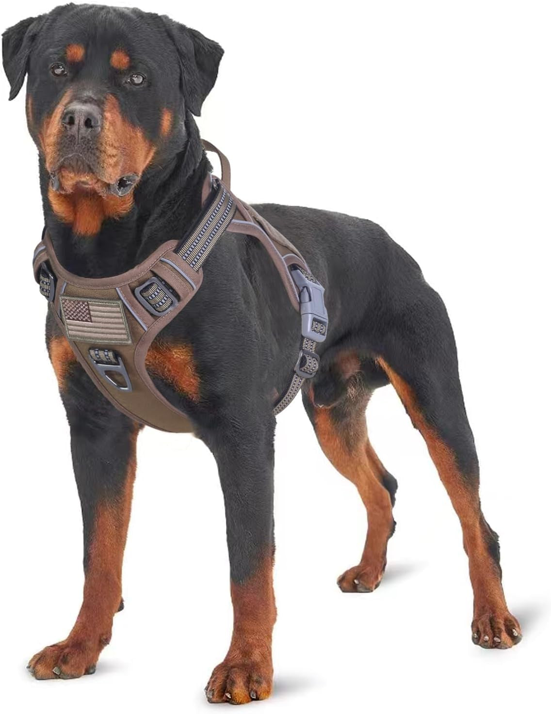 Tactical Dog Harness for Large Dogs No Pull, Famous TIK Tok No Pull Dog Harness, Fit Smart Reflective Pet Walking Harness for Training, Adjustable Dog Vest Harness with Handle Purple Camo XL