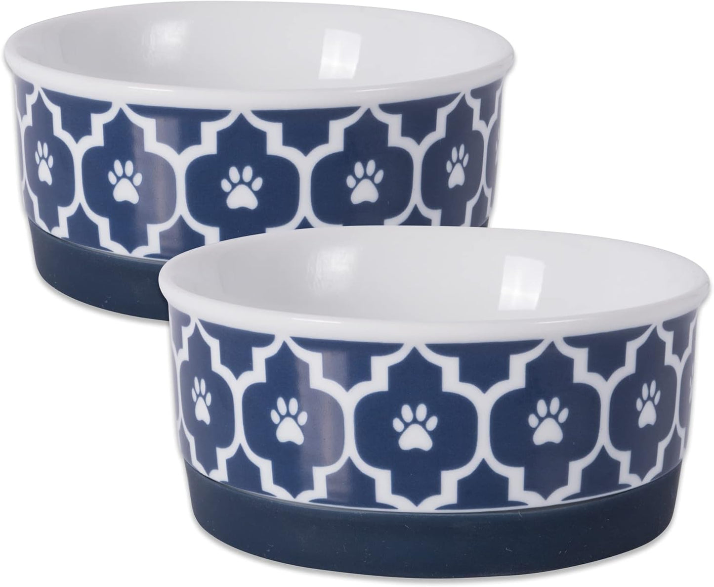 Lattice Collection Pet Bowl & Canister, Small Set, 4.25X2", Gray, 2 Count