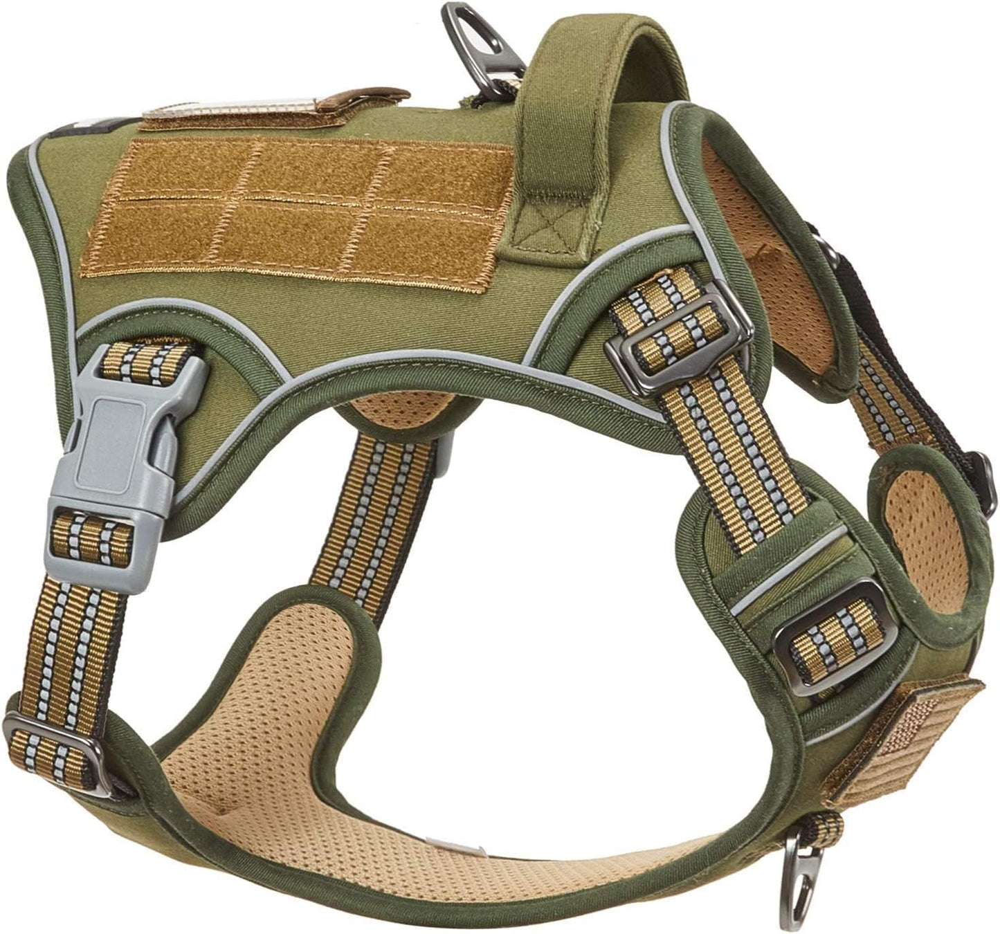 Tactical Dog Harness for Large Dogs No Pull, Famous TIK Tok No Pull Dog Harness, Fit Smart Reflective Pet Walking Harness for Training, Adjustable Dog Vest Harness with Handle Purple Camo XL