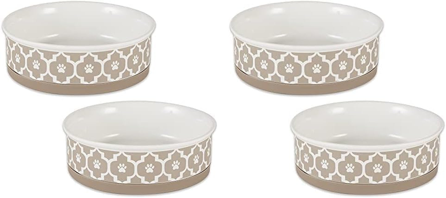 Lattice Collection Pet Bowl & Canister, Small Set, 4.25X2", Gray, 2 Count
