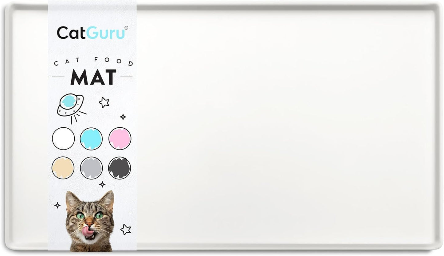 Cat Food Mat, Small & Large Pet Feedingd Mat, 100% Waterproof Cat Mats for Food and Water, Silicone Mats for Pet Bowls, Non-Slip Placemat for Water Bowl or Fountain (Small, Aruba)