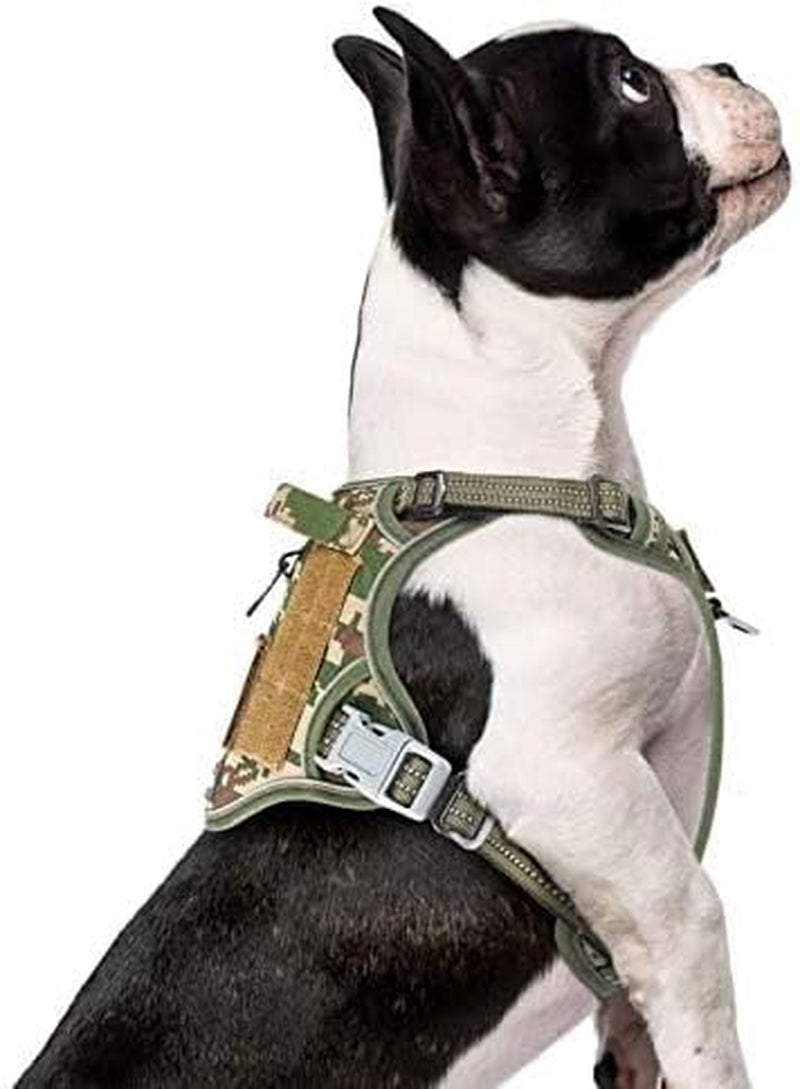 Tactical Dog Harness for Large Dogs No Pull, Famous TIK Tok No Pull Dog Harness, Fit Smart Reflective Pet Walking Harness for Training, Adjustable Dog Vest Harness with Handle Purple Camo XL
