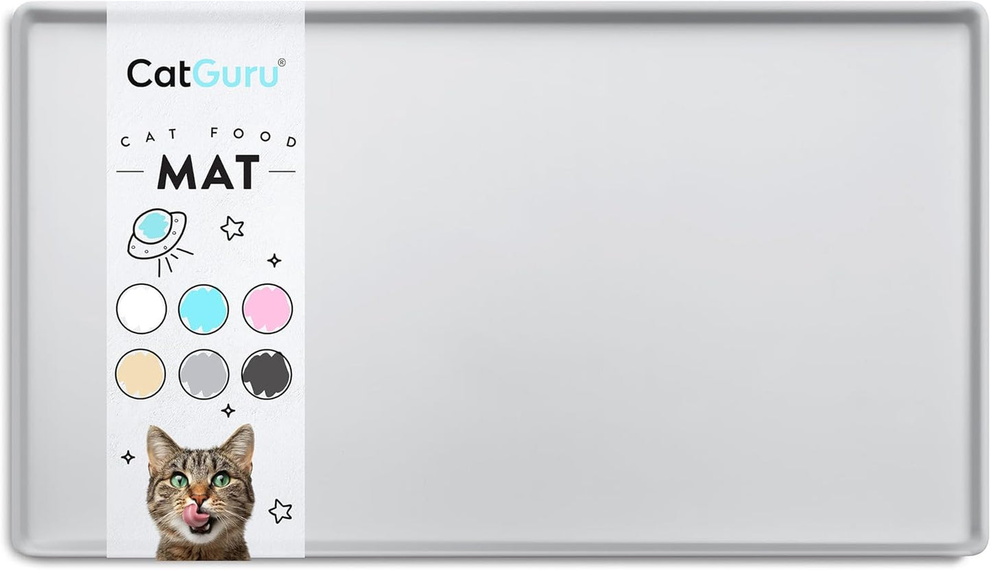 Cat Food Mat, Small & Large Pet Feedingd Mat, 100% Waterproof Cat Mats for Food and Water, Silicone Mats for Pet Bowls, Non-Slip Placemat for Water Bowl or Fountain (Small, Aruba)