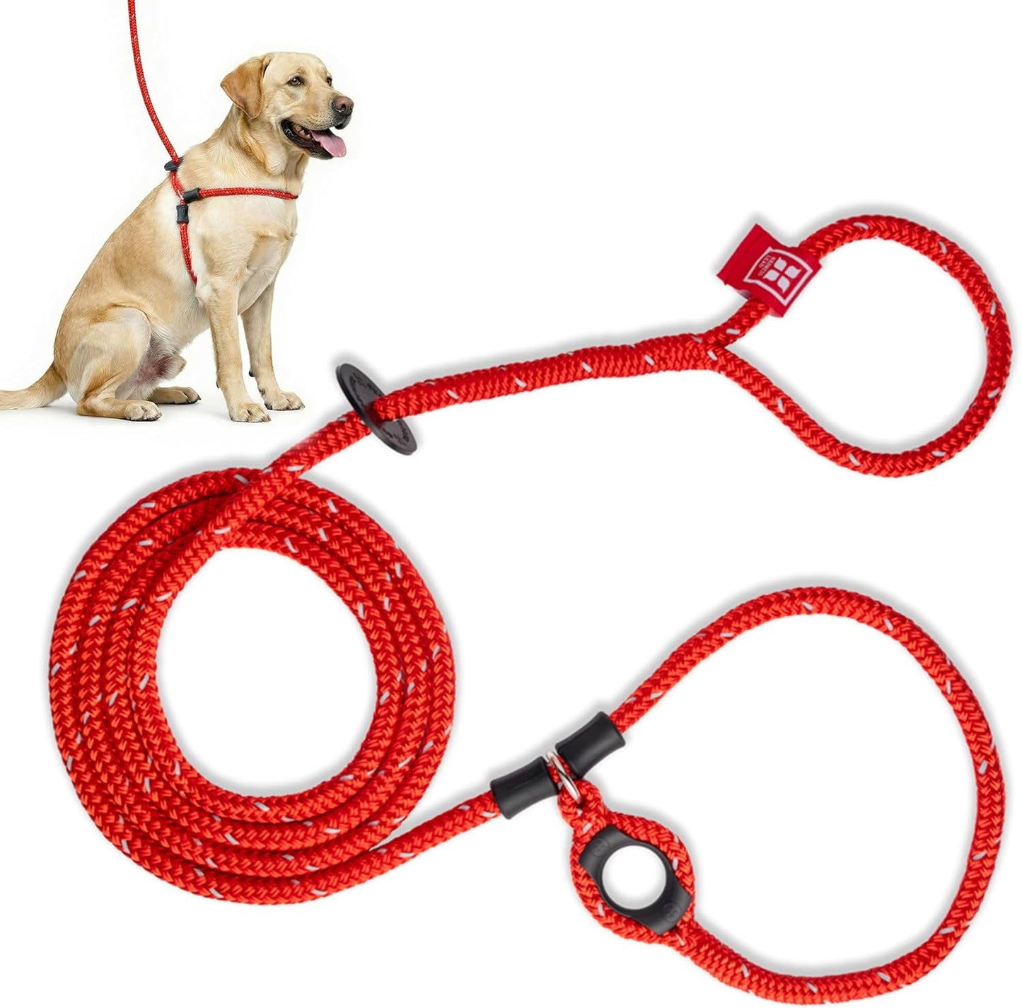 No Pull Dog Harness and Leash Set, anti Pull Dog Harness for All Breeds and Sizes, One-Piece Cushioned Rope Design Safely Prevents Escaping and Pulling (Small/Medium, Orange/Reflective)