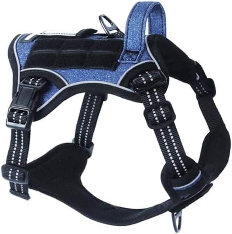 Tactical Dog Harness for Large Dogs No Pull, Famous TIK Tok No Pull Dog Harness, Fit Smart Reflective Pet Walking Harness for Training, Adjustable Dog Vest Harness with Handle Purple Camo XL