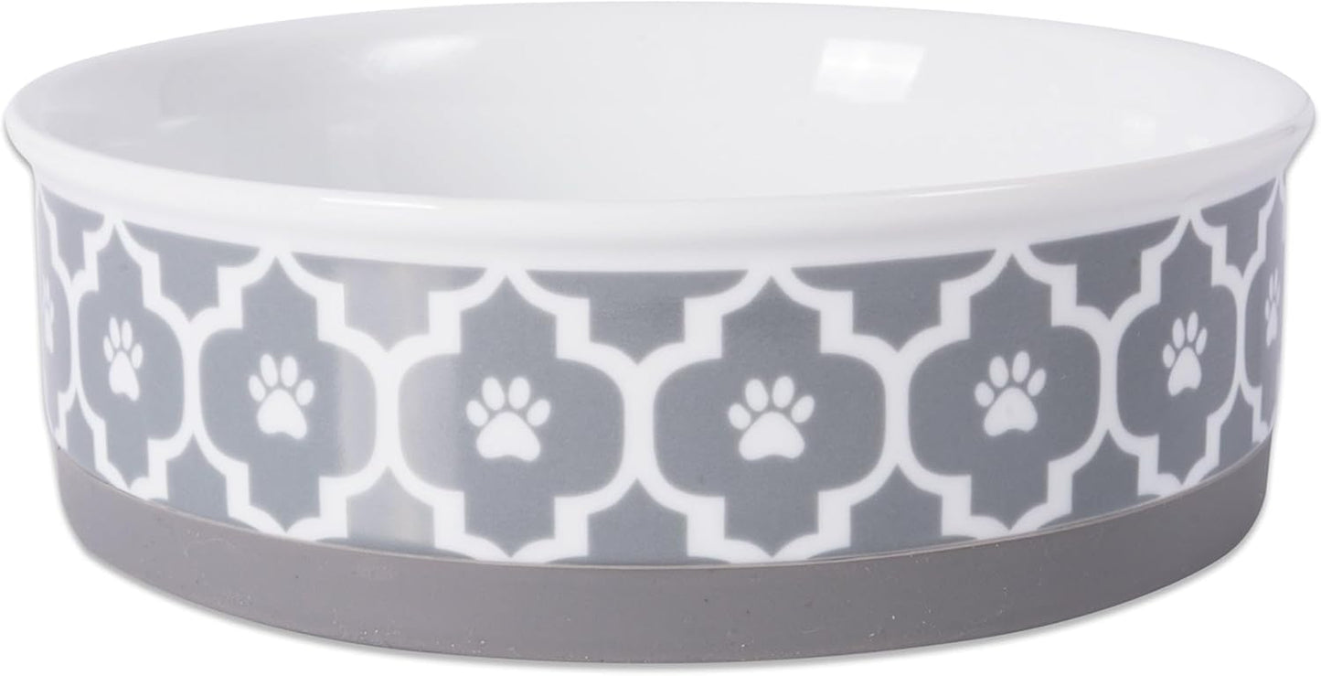 Lattice Collection Pet Bowl & Canister, Small Set, 4.25X2", Gray, 2 Count
