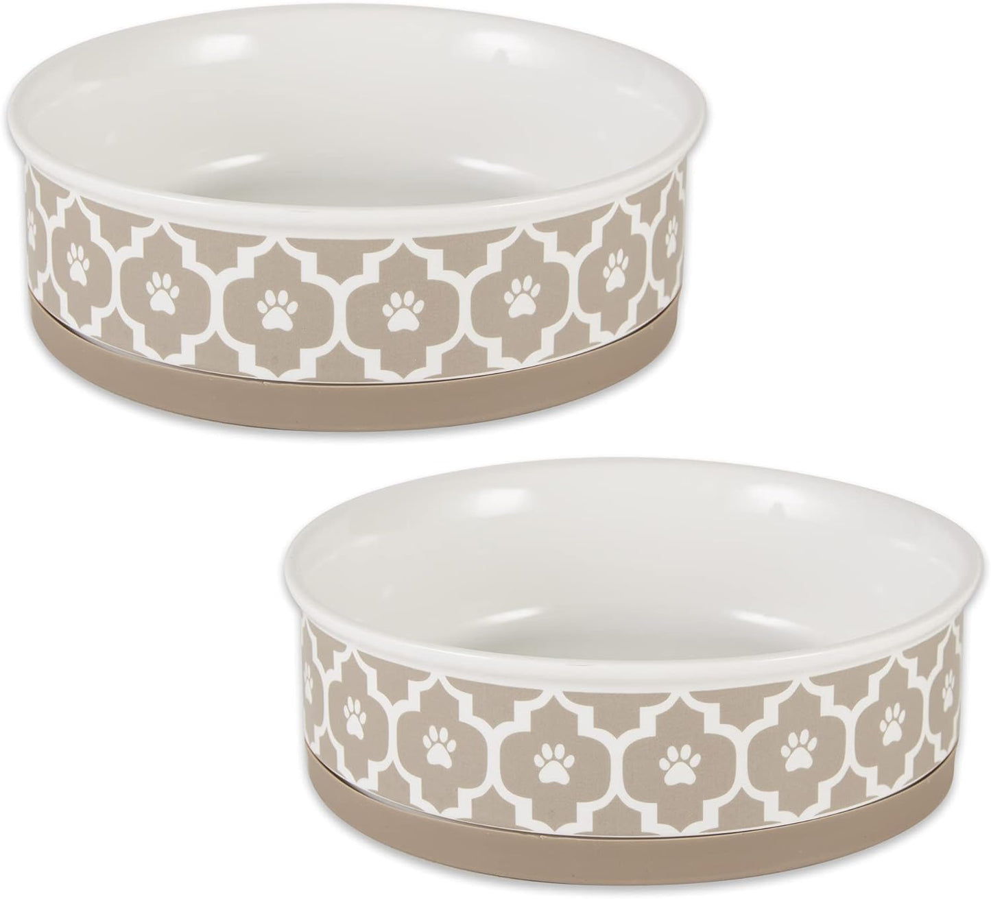 Lattice Collection Pet Bowl & Canister, Small Set, 4.25X2", Gray, 2 Count