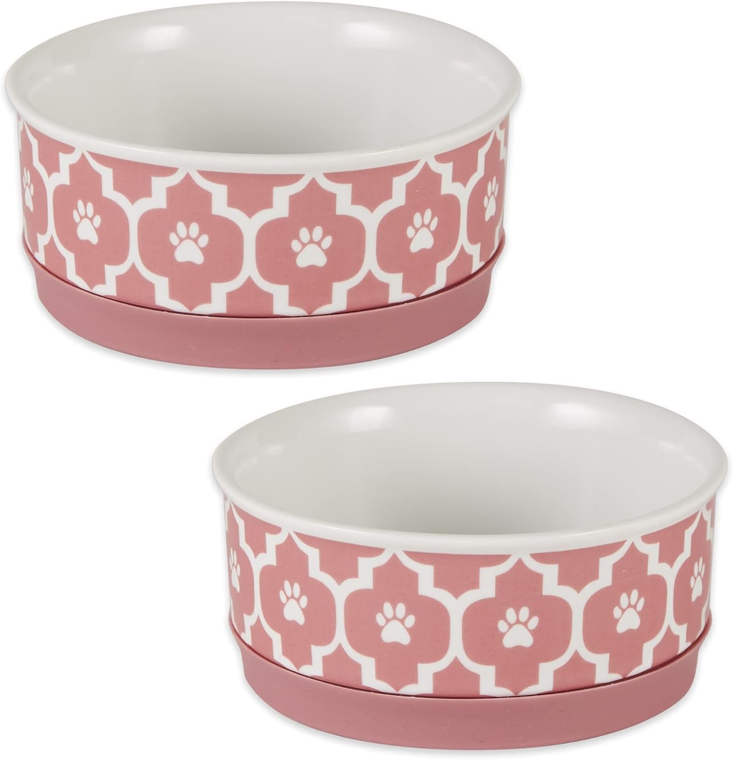Lattice Collection Pet Bowl & Canister, Small Set, 4.25X2", Gray, 2 Count
