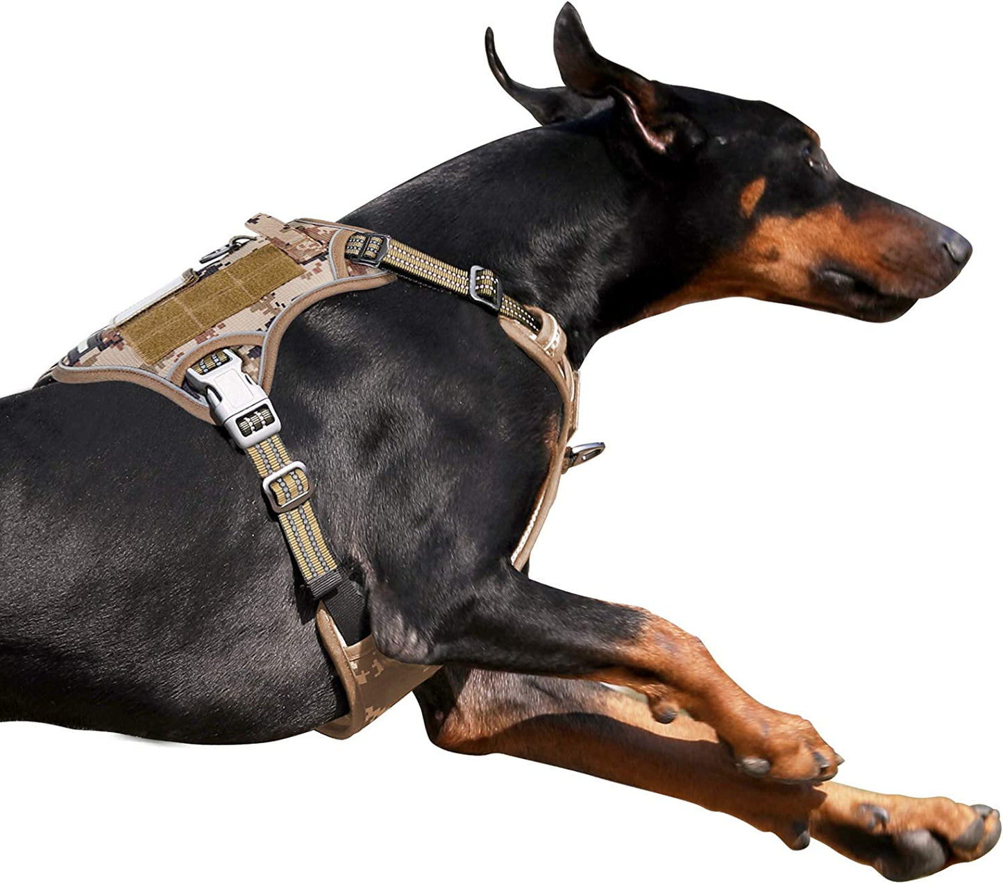 Tactical Dog Harness for Large Dogs No Pull, Famous TIK Tok No Pull Dog Harness, Fit Smart Reflective Pet Walking Harness for Training, Adjustable Dog Vest Harness with Handle Purple Camo XL