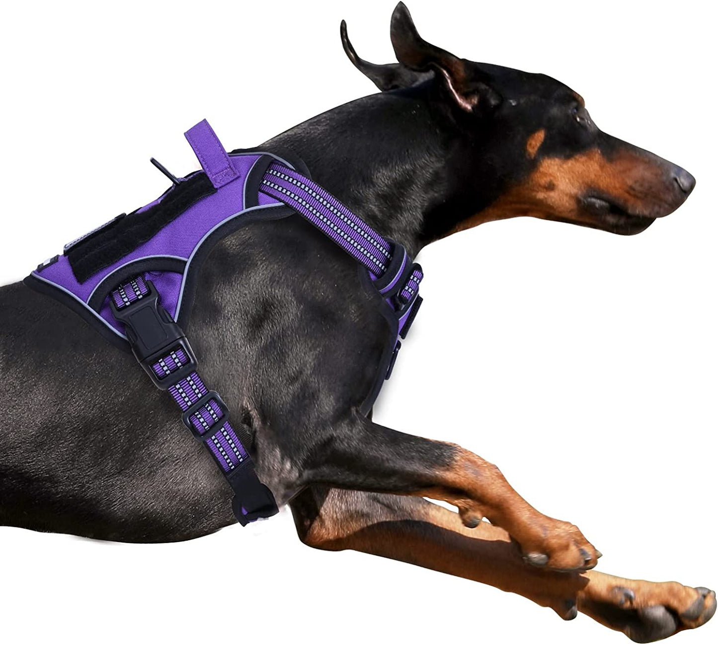 Tactical Dog Harness for Large Dogs No Pull, Famous TIK Tok No Pull Dog Harness, Fit Smart Reflective Pet Walking Harness for Training, Adjustable Dog Vest Harness with Handle Purple Camo XL