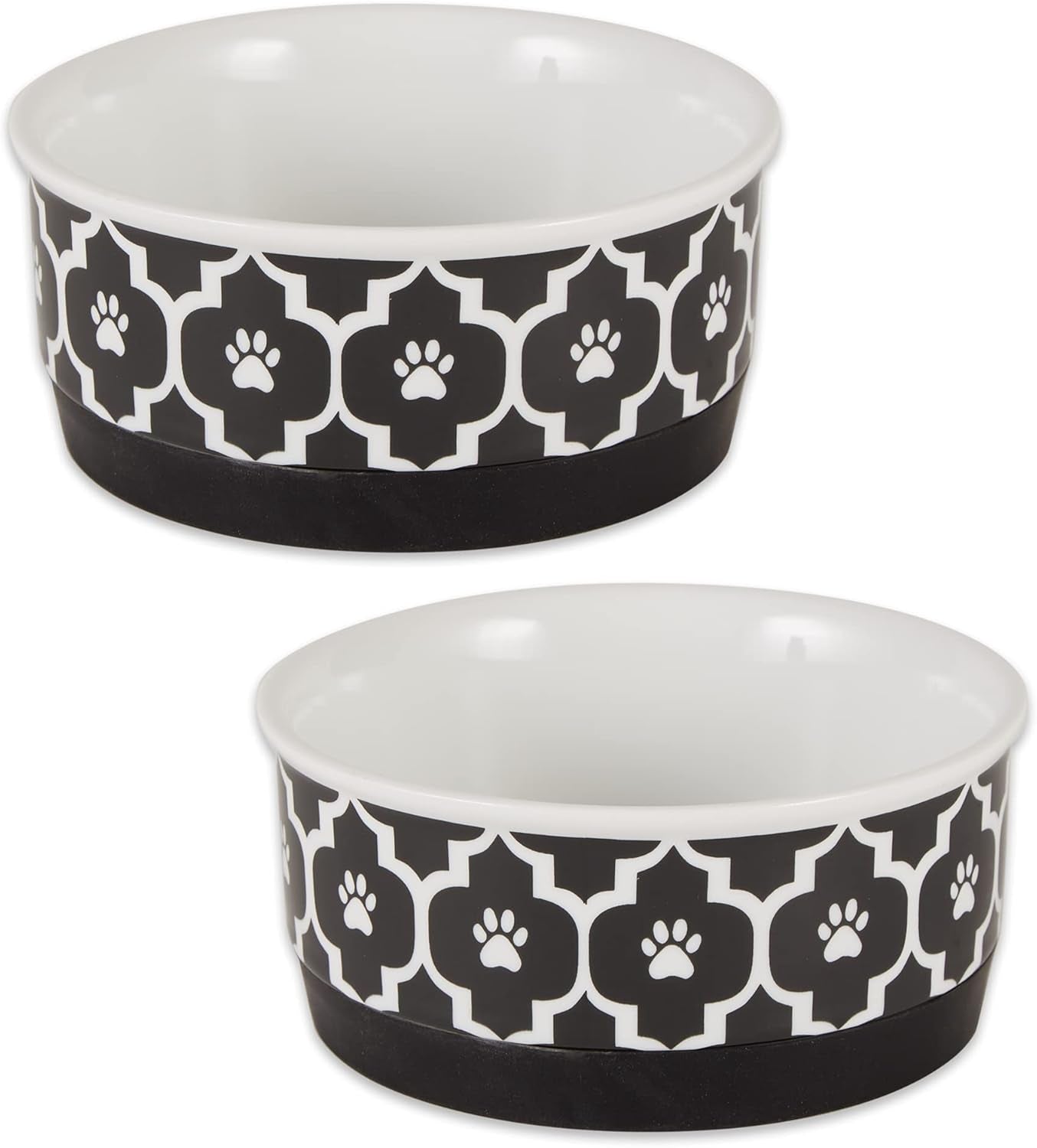 Lattice Collection Pet Bowl & Canister, Small Set, 4.25X2", Gray, 2 Count