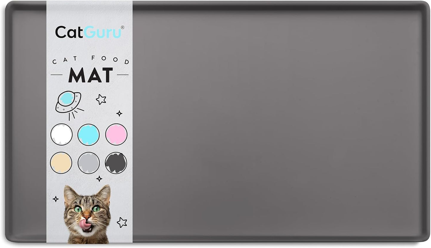 Cat Food Mat, Small & Large Pet Feedingd Mat, 100% Waterproof Cat Mats for Food and Water, Silicone Mats for Pet Bowls, Non-Slip Placemat for Water Bowl or Fountain (Small, Aruba)